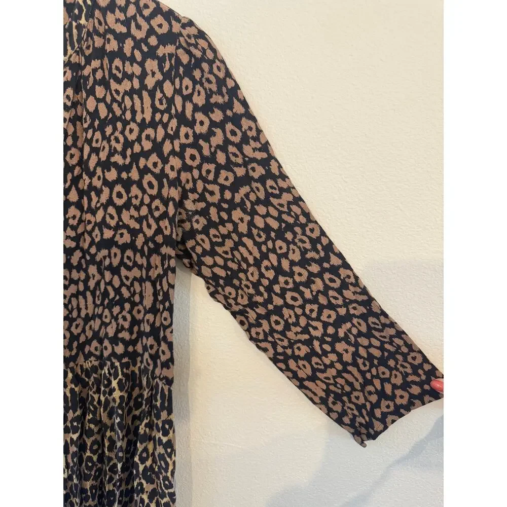 Maeve black cheetah print midi dress - Picture 3 of 5